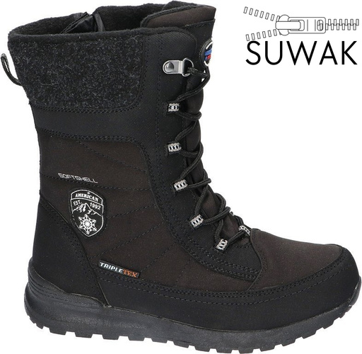 Women's winter shoes American Club DSN-23 black, size 36-41